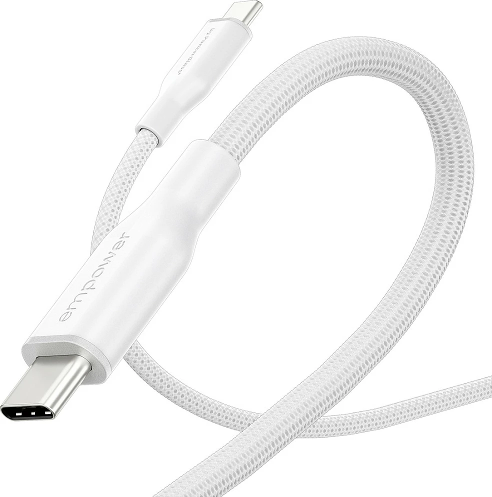 Kabllo USB-C në USB-C PanzerGlass empower Racing, 2m, 60W Fast Charge, USB 2.0, e bardhë