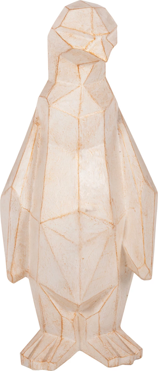 Dekor për dysheme, Pinguin, FH7916, ngjyrë patina e bardhë me detaje të arta, 45x45x100H cm