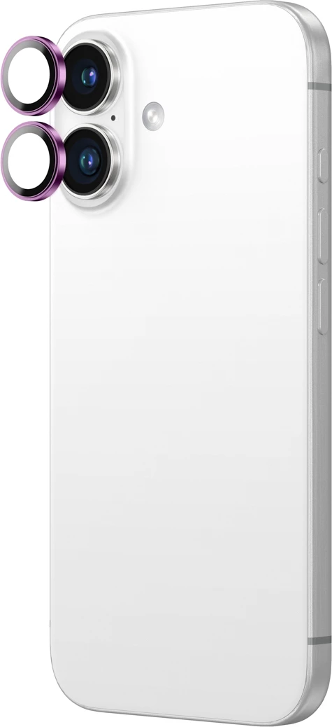 Mbështjellës AmazingThing AR Aluminum 2 Lens Glass me kornizë për kamera, për iPhone 16 / 16 Plus, Rozë