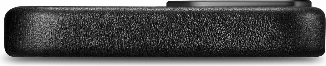 Mbështjellës iCarer për iPhone 14 Plus, lëkurë natyrale, MagSafe, zi