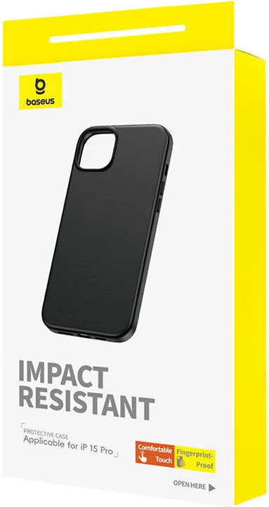 Mbështjellës Baseus Fauxther Series për iPhone 15 Pro, i zi