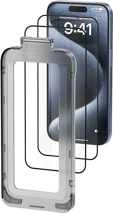 Xham i temperuar Vention KUKTCA-10 për iPhone 15 me aplikator