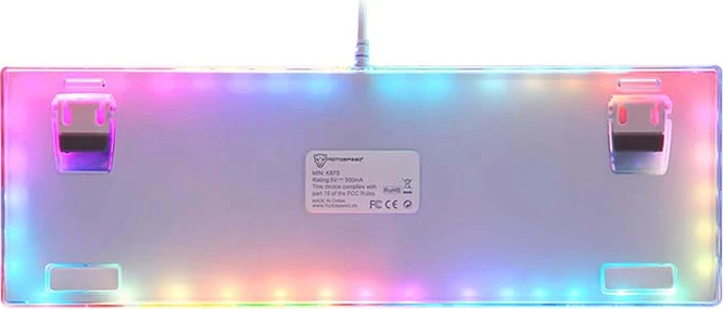 Tastierë mekanike Motospeed K87S RGB, 87 taste, me kabllo, e bardhë