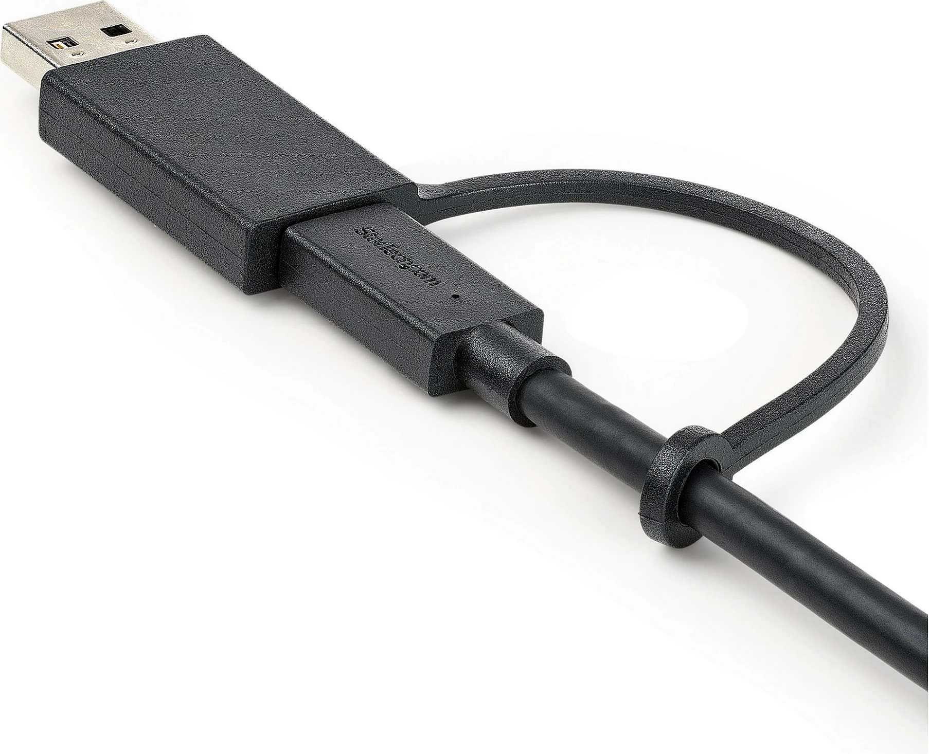 Kabllo StarTech USB-C në USB-C 1m, 10Gbps, PD 100W, me adapter USB-A, e zezë