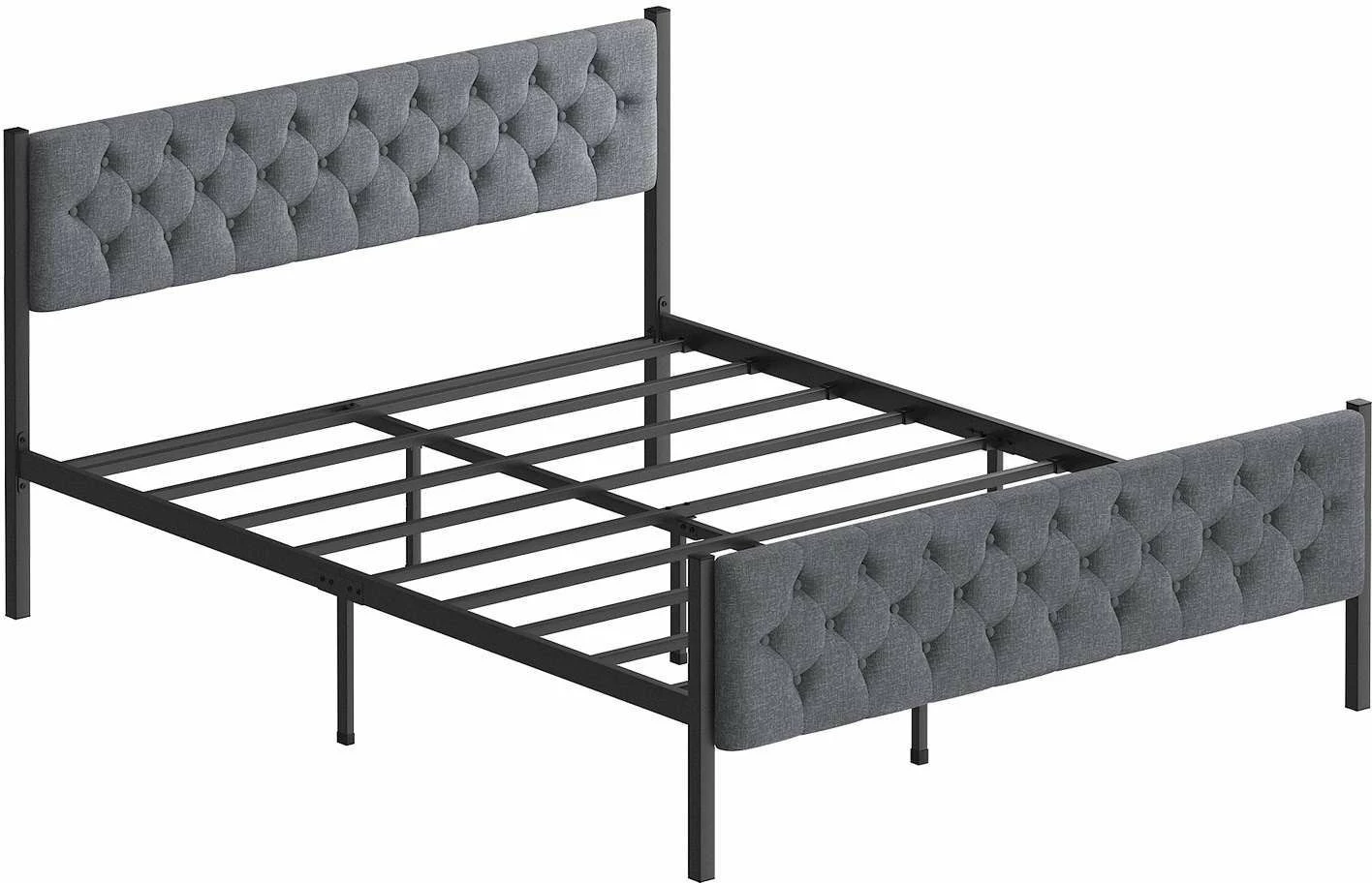 Krevat dopio, metal, ngjyrë gri, Skye Decor, 140x200