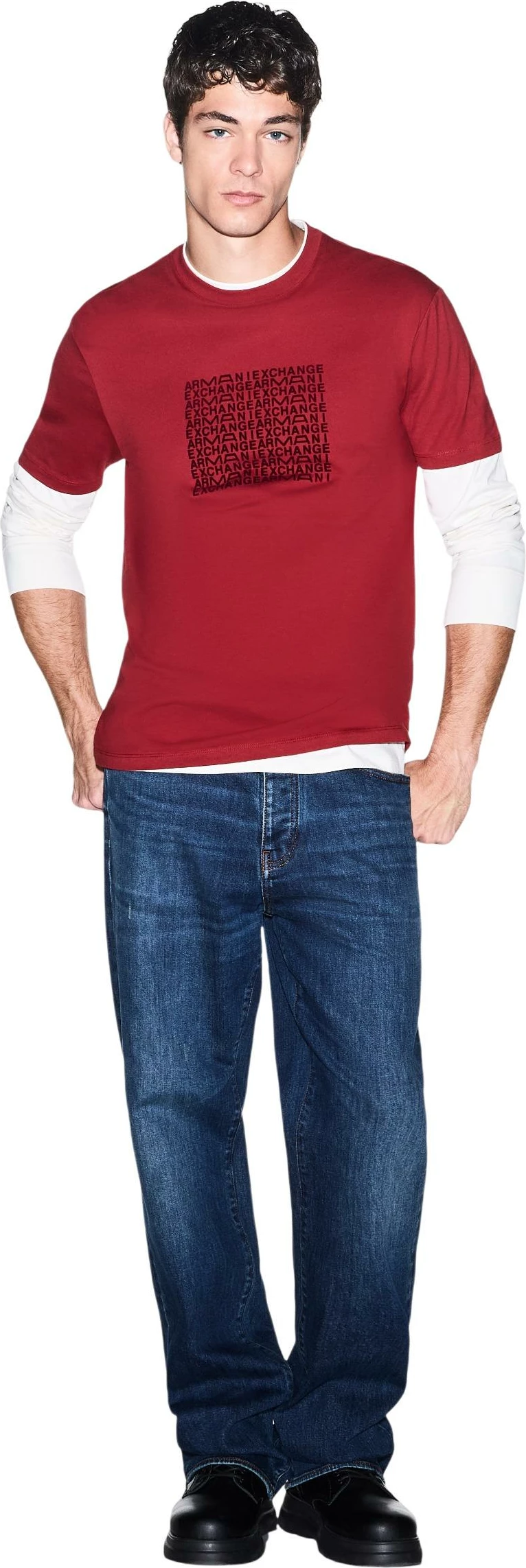 Maicë për meshkuj Armani Exchange XM003044 AF21323, e kuqe [Madhësia: M]