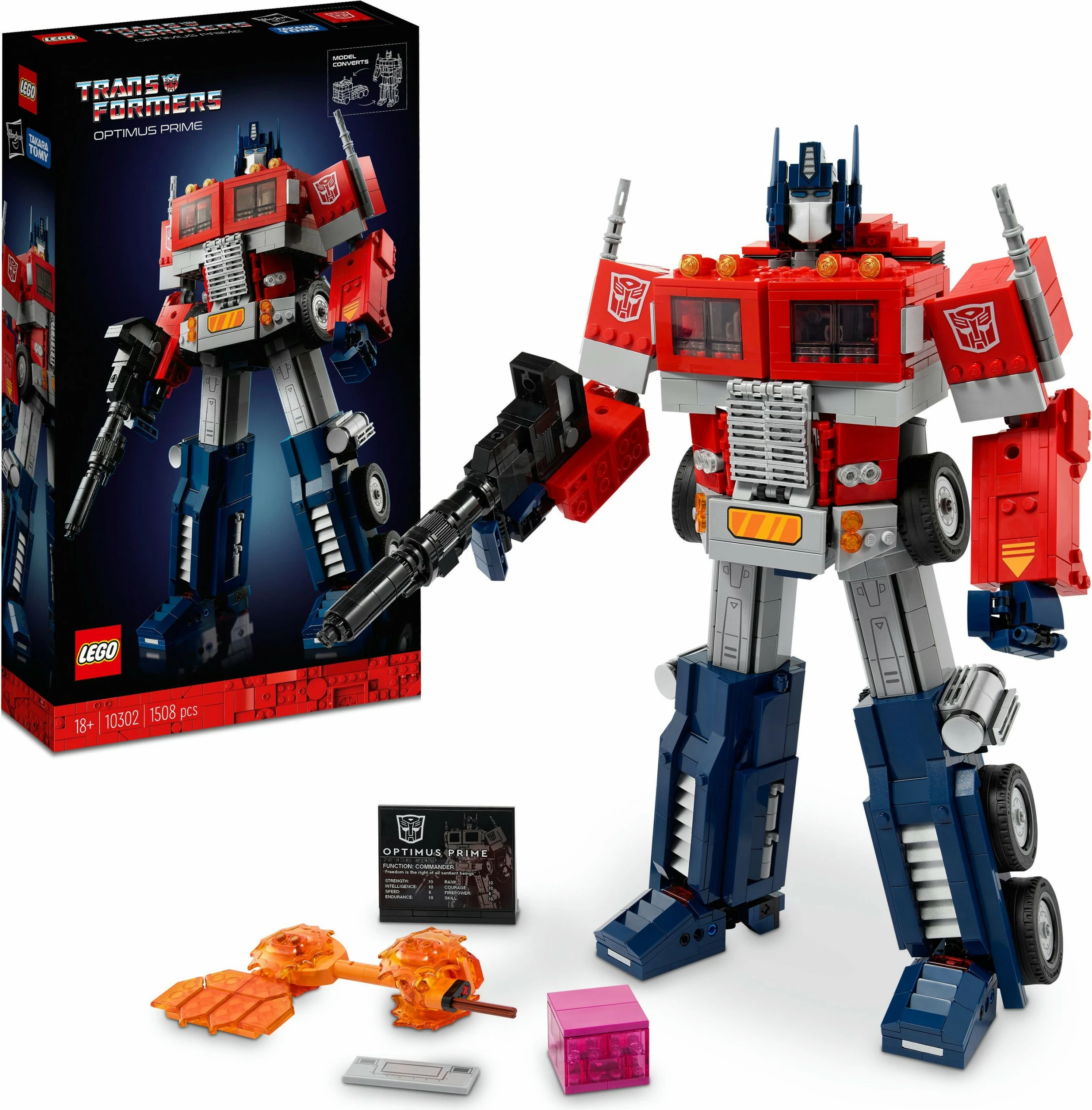 Set ndërtimi LEGO ICONS Optimus Prime, 1508 pjesë, plastikë, shumëngjyrësh