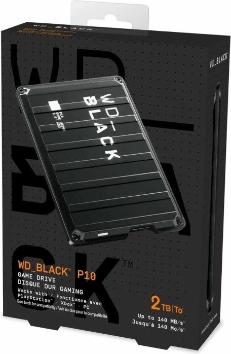 Hard disk i jashtëm WD Black P10 WDBA2W0020BBK-WES1 2TB 2.5" USB 3.2 Gen 1, zi