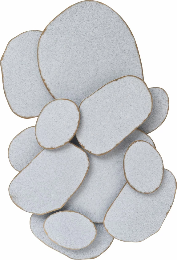 Dekor muri me forma guralecash, metalik, e bardhë, gri, ari, 63x7x97cm