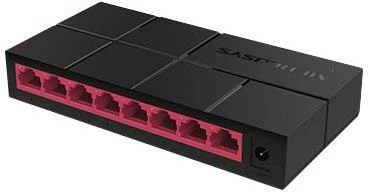Switch Mercusys MS108G 8 porta Gigabit, ngjyrë e zezë me të kuqe