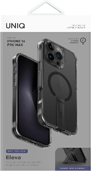 Mbështjellës UNIQ Eleva me këmbë Vertica për iPhone 16 Pro Max, e zezë
