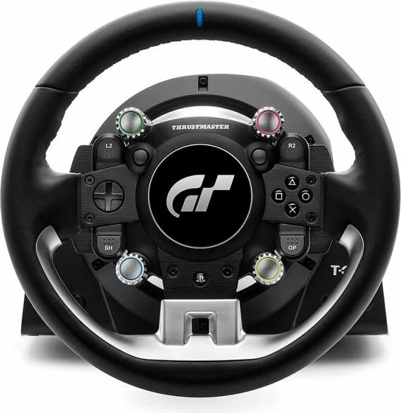 Timon garash Thrustmaster T-GT II, GT Wheel + Base, për PS5/PS4/PC, Force Feedback 40W, USB/Bluetooth, pack pa pedale, i zi