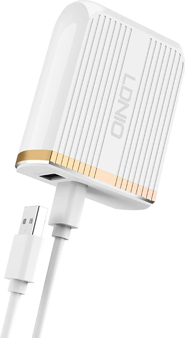 Karikues muri LDNIO A2502Q 30W 220V 2x USB (1x QC 3.0 + 1x 2.4A) me kabllo Micro-USB, i bardhë