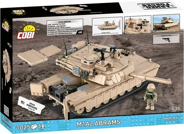 Set blloqe ndërtimi, Cobi, M1A2 Abrams COBI-2632, 1025 pjesë, shkallë 1:35, për moshat 10+, set ekstra i madh