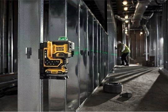 Laser linear Dewalt DCLE34035D1 18V 3x360° dritë e gjelbër, set 1x2.0Ah