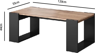 Tavoline moderne WOODY, e kaftë/ e zezë [Ngjyra: Kafe] 2