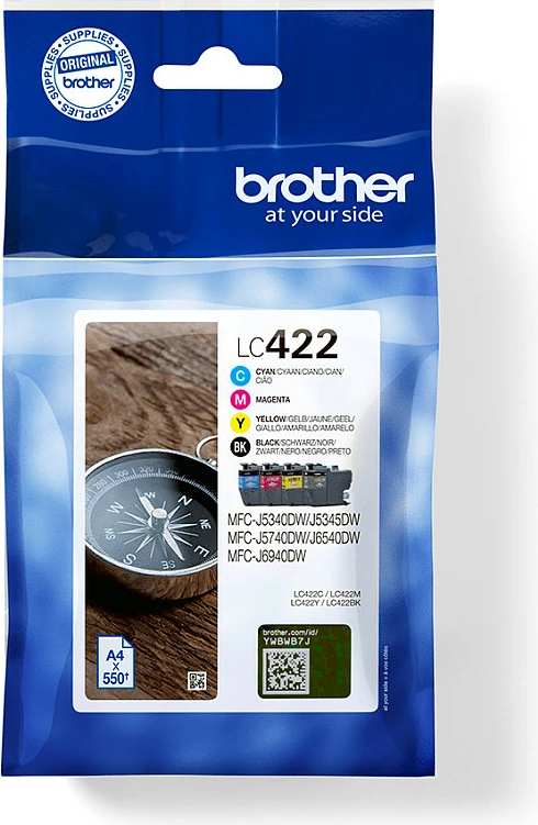 Kartrixha boje Brother LC422VAL, multipack 4 copë (BK/C/M/Y), 550 faqe