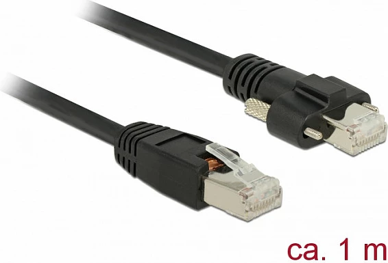 Kabllo rrjeti DeLOCK 85667 Cat6 S/FTP RJ-45 1 m, e zezë