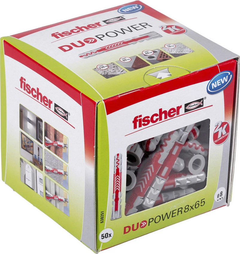 Dübel Fischer DUOPOWER 8x65, Ø8 mm, 65 mm, gri