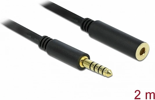 Kabllo zgjatëse audio DeLOCK 85797, 4.4mm jack mashkull-në-femër, 2 m, e zezë
