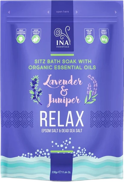 Kripë banje për femra INA ESSENTIALS Relax me livando dhe dëllinjë, 330g
