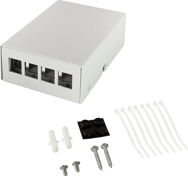 Kuti konsolidimi rrjeti LogiLink, 4-port, montim tavolinë/mur/shinë, gri