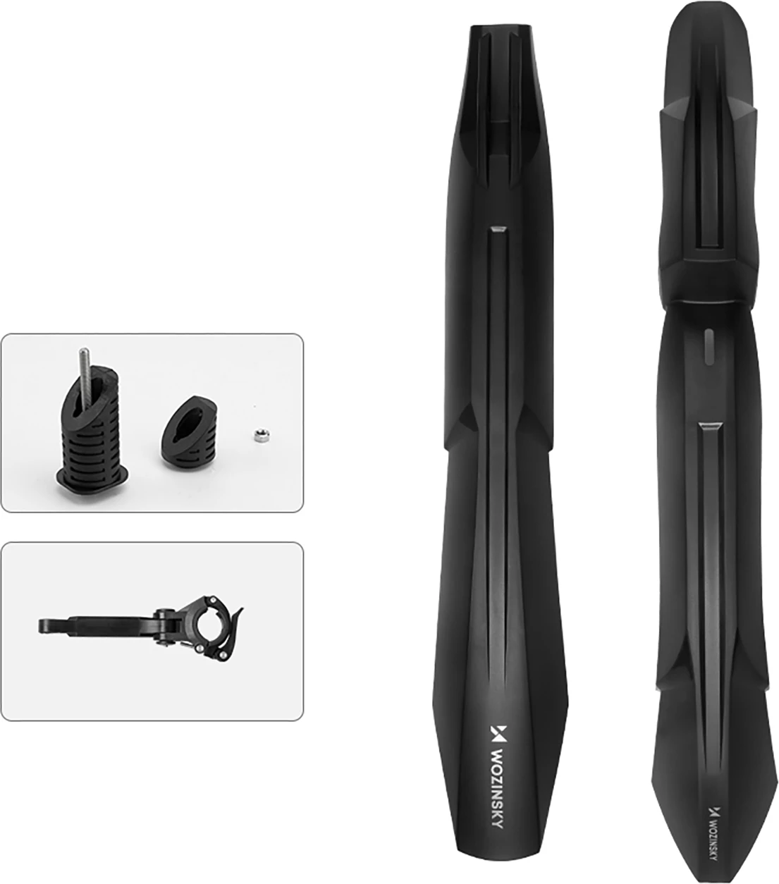 Set mbrojtëse balte biçiklete, Wozinsky WZB-01, 24-28 inç, e zezë