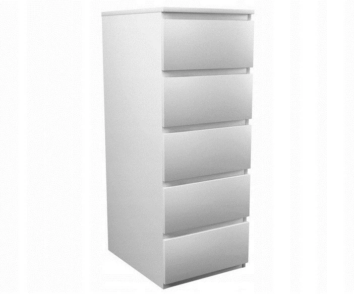 Komodinë 5 sirtarësh W5, e bardhë