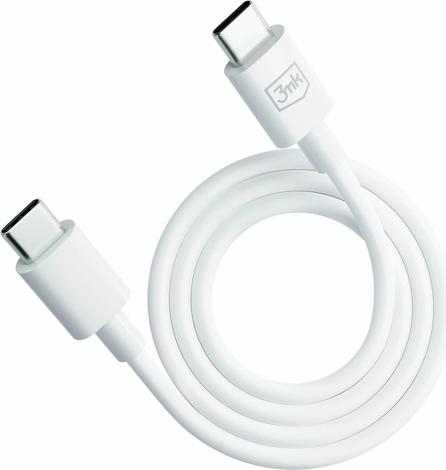 Kabllo USB-C në USB-C 3mk Hyper Cable, 1.2m, 100W, Bardhë