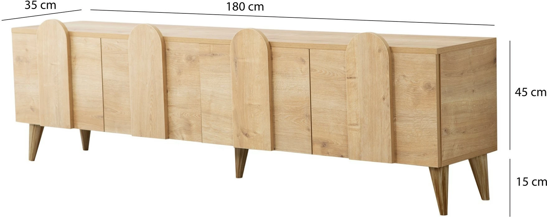 Komodë për TV Hanah Home, New Line - ngjyrë lisi, v2