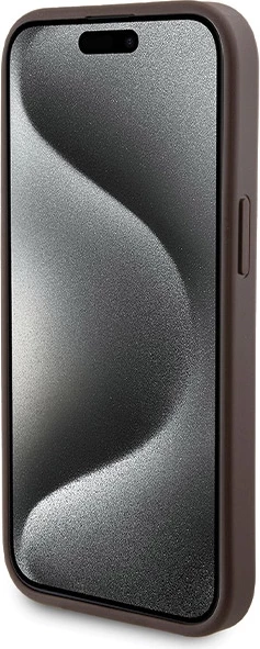 Mbështjellës Guess 4G Metal Logo me powerbank MagSafe 5000mAh për iPhone 15, Kafe, Set