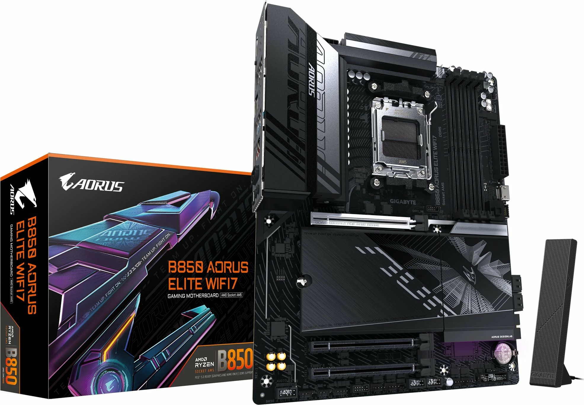 Pllakë amë Gigabyte B850 AORUS ELITE WIFI7, AM5, ATX, DDR5 256GB, PCIe 5.0, Wi‑Fi 7 + Bluetooth