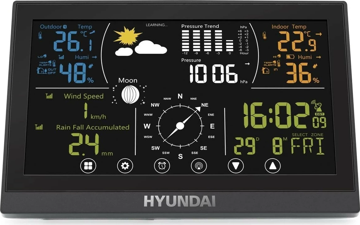 Stacion moti Hyundai HY-WSP5100RWIND, ekran me ndriçim, sensor pa tela, i zi