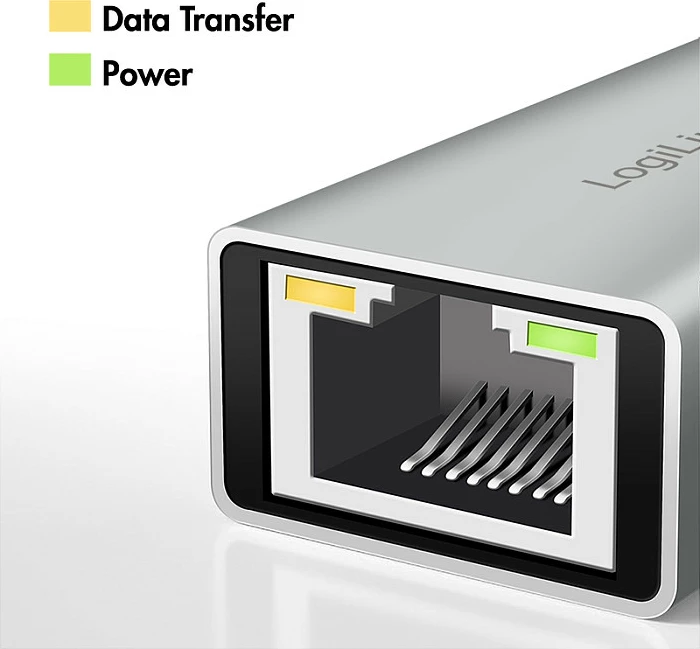 Adapter USB LogiLink USB 3.2 Gen1, USB-A/USB-C në Gigabit Ethernet, alumin, argjendtë