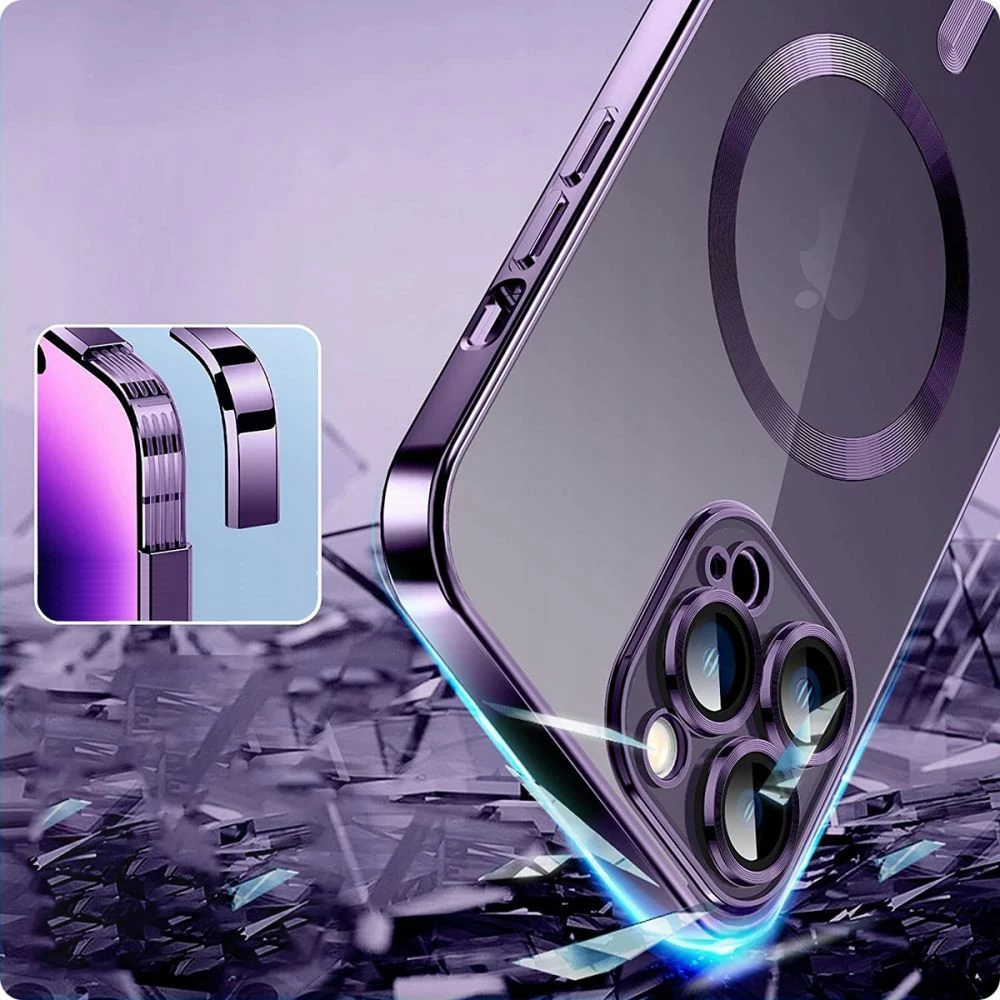 Mbështjellës Tech-Protect MagShine Line MagSafe për iPhone 15, kaltër