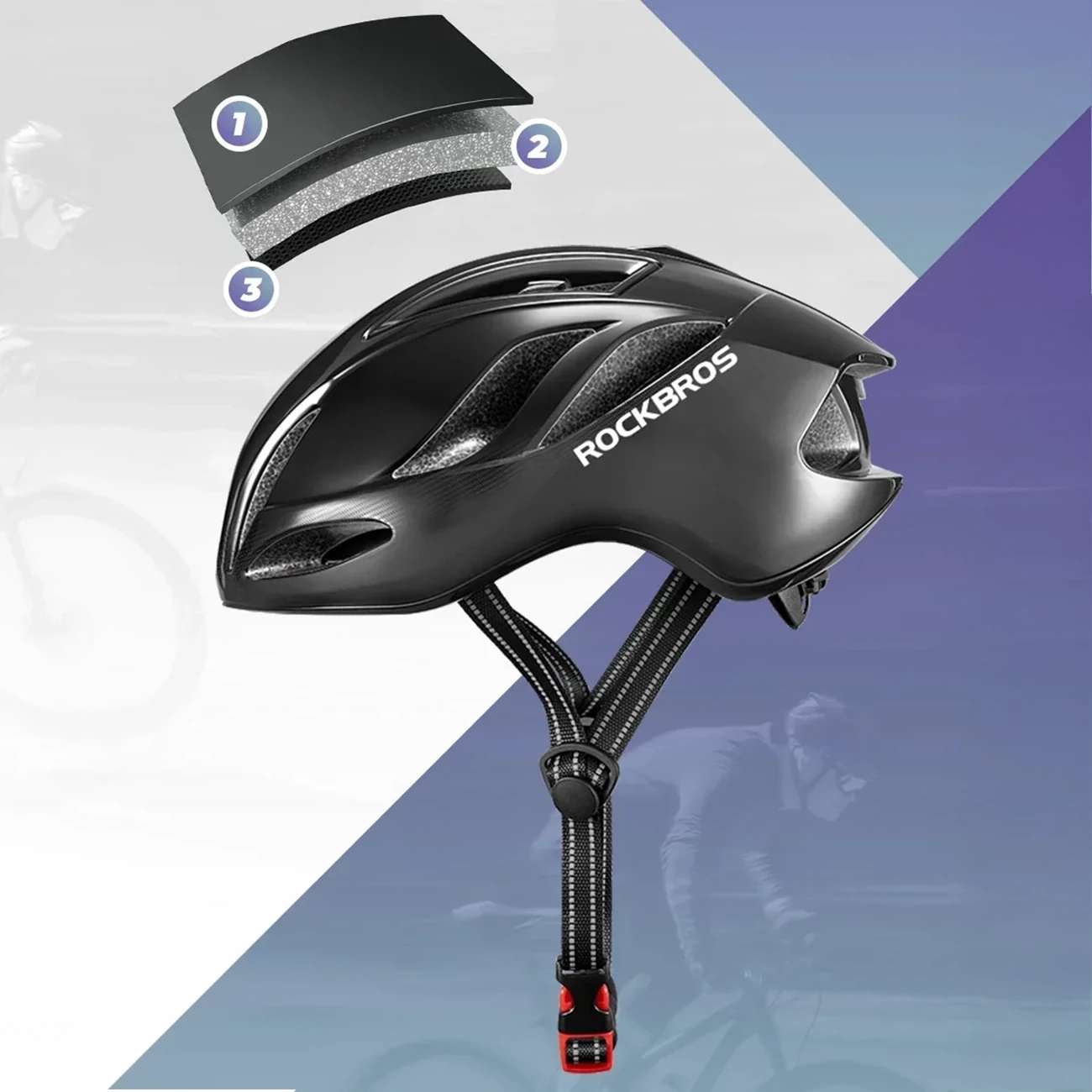 Helmetë biçiklete Rockbros TS-42, 58-62 cm, 19 ventilime, 222 g, titanium