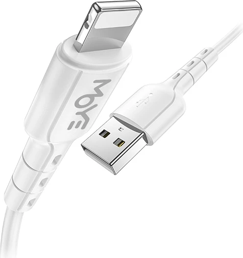 Kabllo data/karikimi Lightning Moye, 1 m, USB-A në Lightning, e bardhë