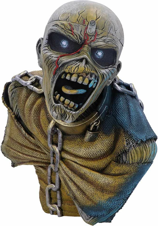 Kuti dekorative bust NEMESIS NOW Iron Maiden Piece of Mind, figurë Eddie, resinë e pikturuar me dorë