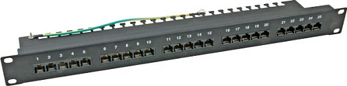 Patch panel EFB Elektronik 25xRJ45 Cat3, 1U, për rack, i bardhë