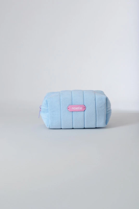 Noelle Cosmetic Bag Plush Pouch Blue