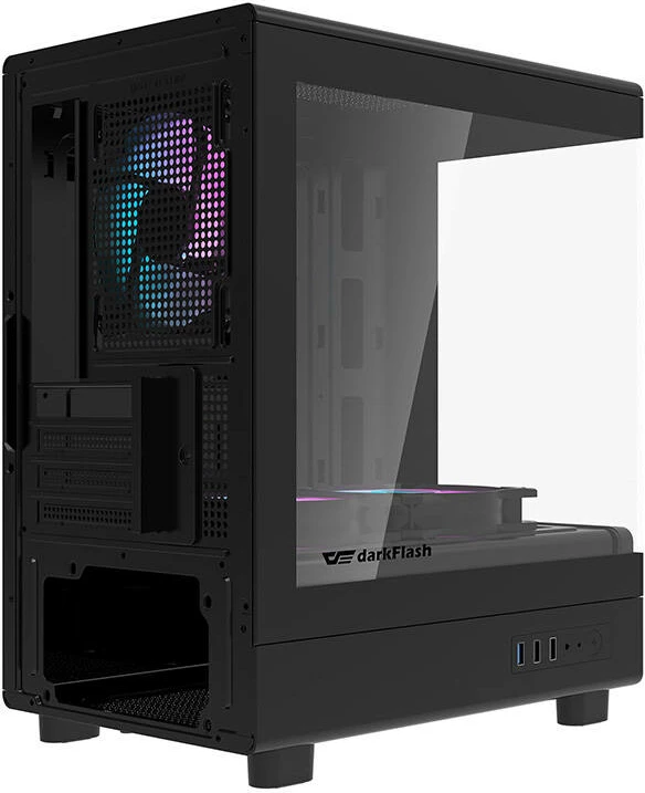 Kasë Darkflash DB330M me 3 ventilatorë aRGB, Mini Tower, e zezë