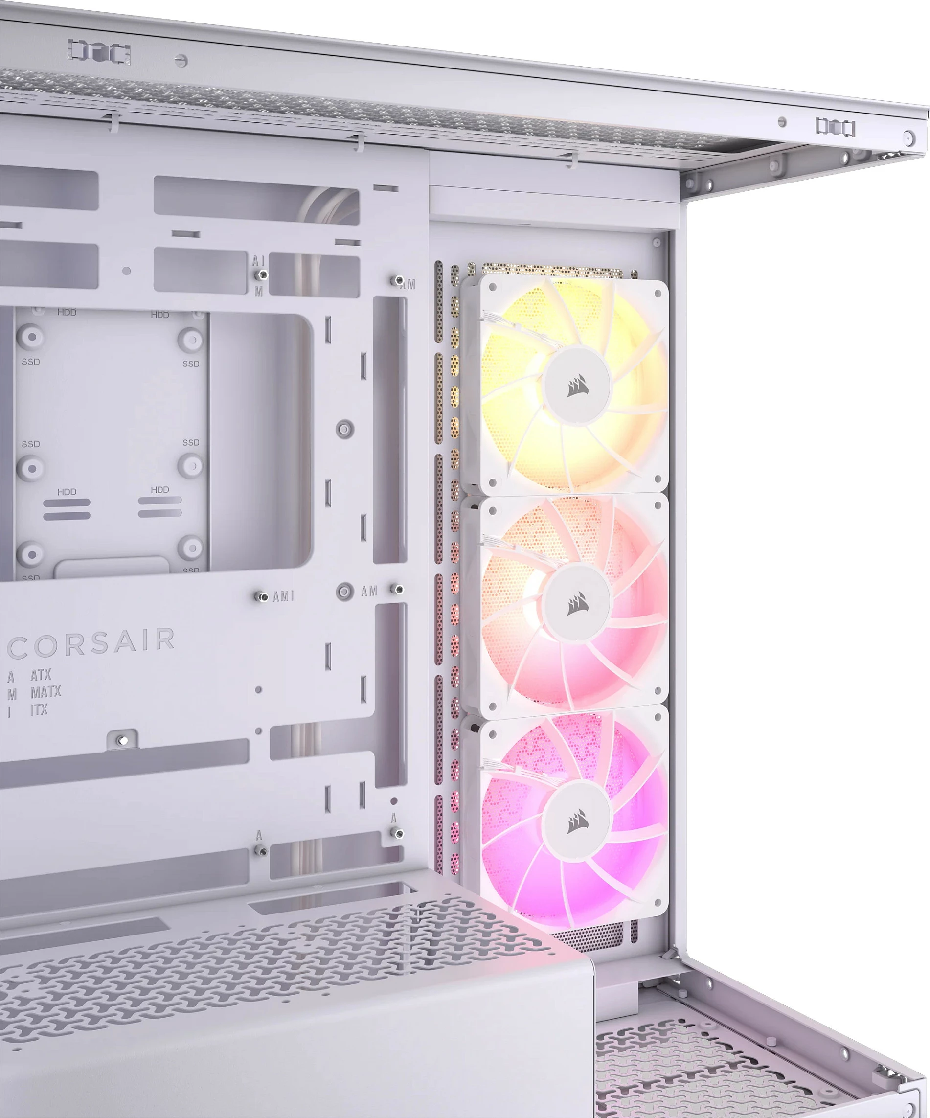 Kasë Corsair 3500X ARGB, Midi Tower ATX/EATX, xham i kalitur, e bardhë