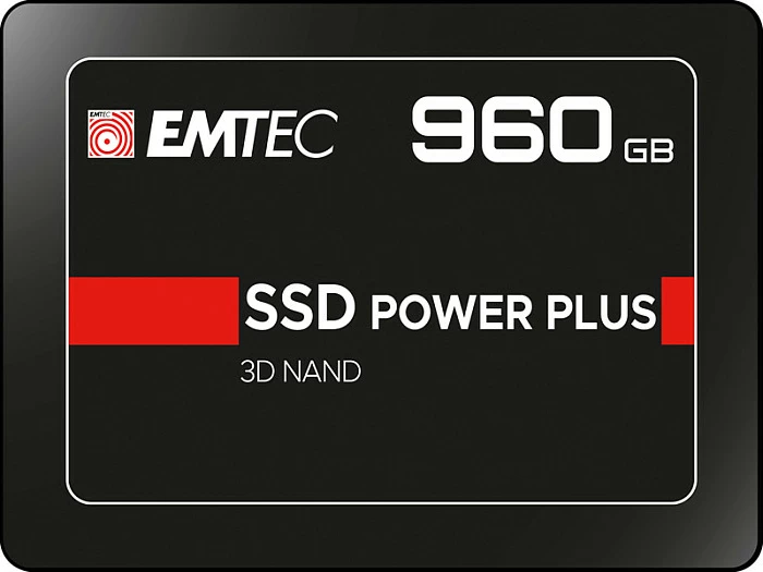 SSD i brendshëm EMTEC X150 Power Plus 960GB, 2.5" SATA III, e zezë/kuqe