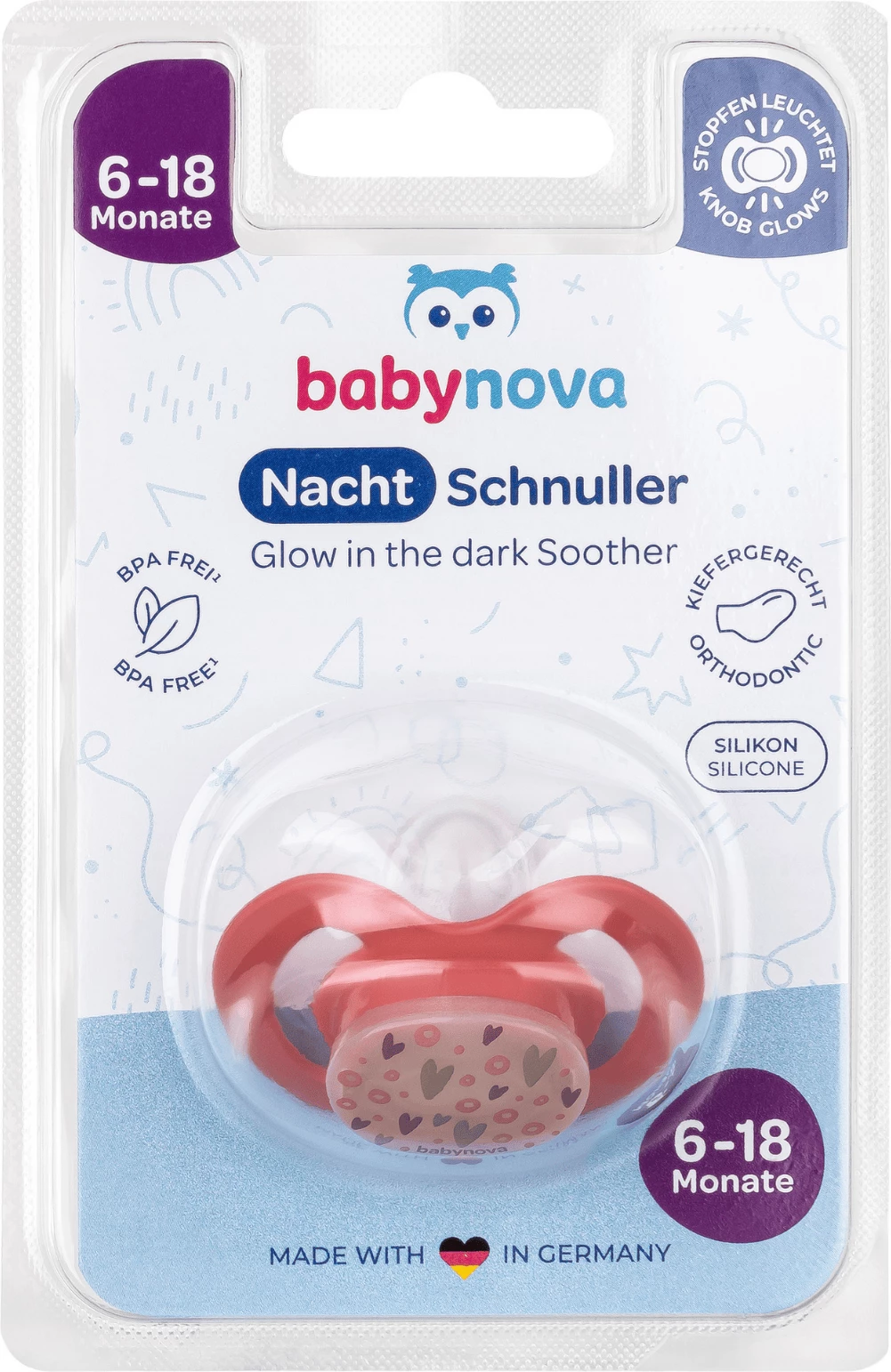 Memë ortodontike me material ndriçues Babynova