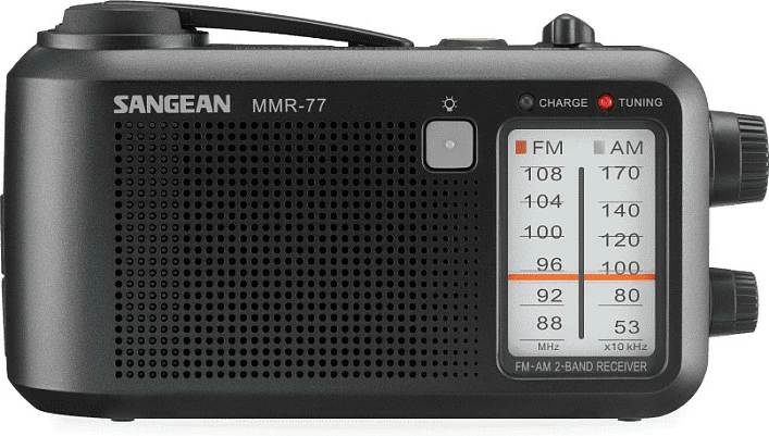 Radio portativ Sangean MMR-77, AM/FM, 2xAA, 3.5mm, e zezë