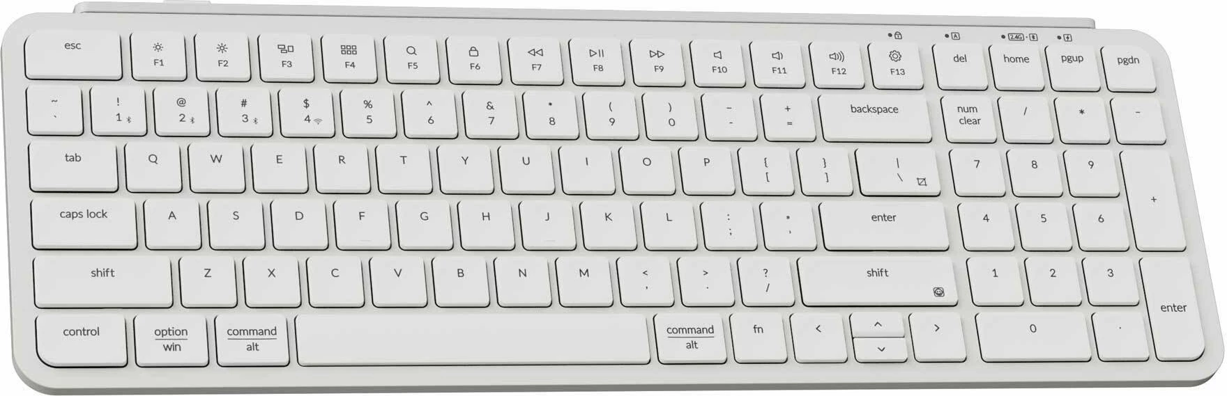 Tastierë wireless ultra-e hollë Keychron B2 Pro B2P-K8, layout US 96%, 2.4GHz/Bluetooth 5.2/USB-C, me numpad, e bardhë