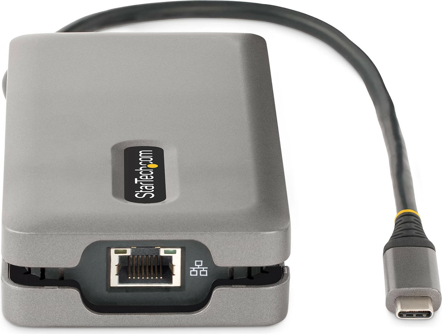 Adapter multiport USB-C StarTech, mini docking station, 4K 60Hz HDMI/DisplayPort, 3x USB, Gigabit LAN, PD 100W, gri