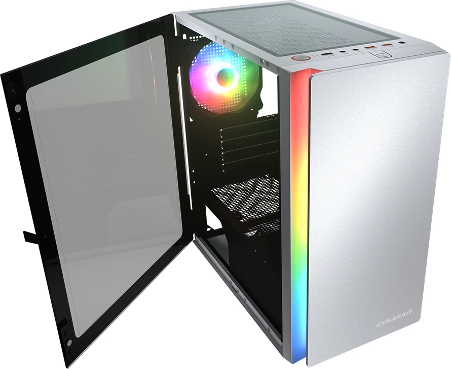 Kasë COUGAR Purity RGB Mini Tower për Micro-ATX/Mini-ITX, xham i temperuar, RGB, e bardhë