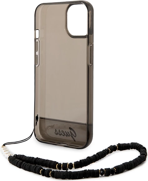 Mbështjellës Guess GUHCP14SHGCOHK për iPhone 14 6.1", me rrip perlë, i zi