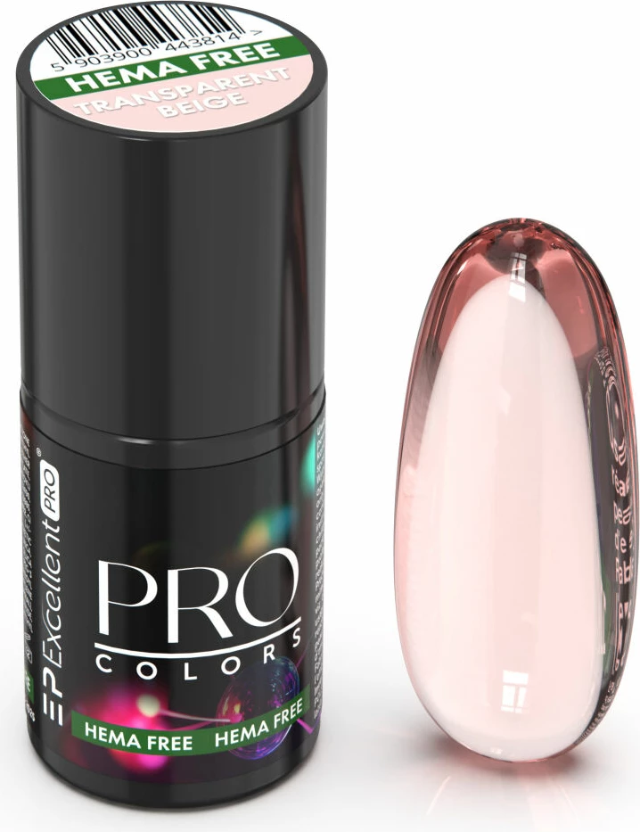 Llak për thonj për femra Excellent PRO Pro Colors Hema Free Hybrid 3 Transparent Beige 7g